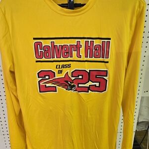 Long Sleeve T-Shirt Medium Yellow USA Calvert Hall Football Towson MD Class Of25